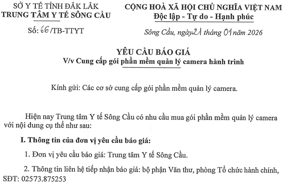 Yêu cầu báo giá gói phần mềm quản lý camera hành trình